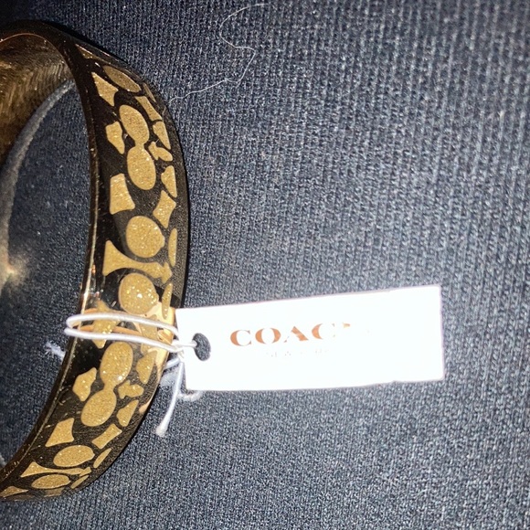 NWT Authentic Coach Gold Goldstone Bangle Bracelet - Picture 14 of 15